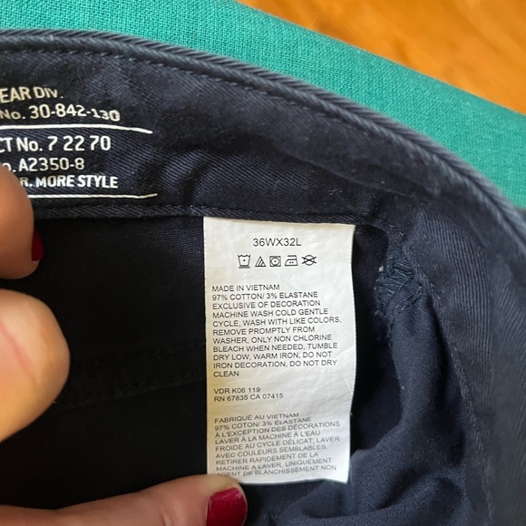 NAUTICA Slim Fit Men’s Dark Blue Zip Up Pants. Size 36Wx32L. - Picture 6 of 6